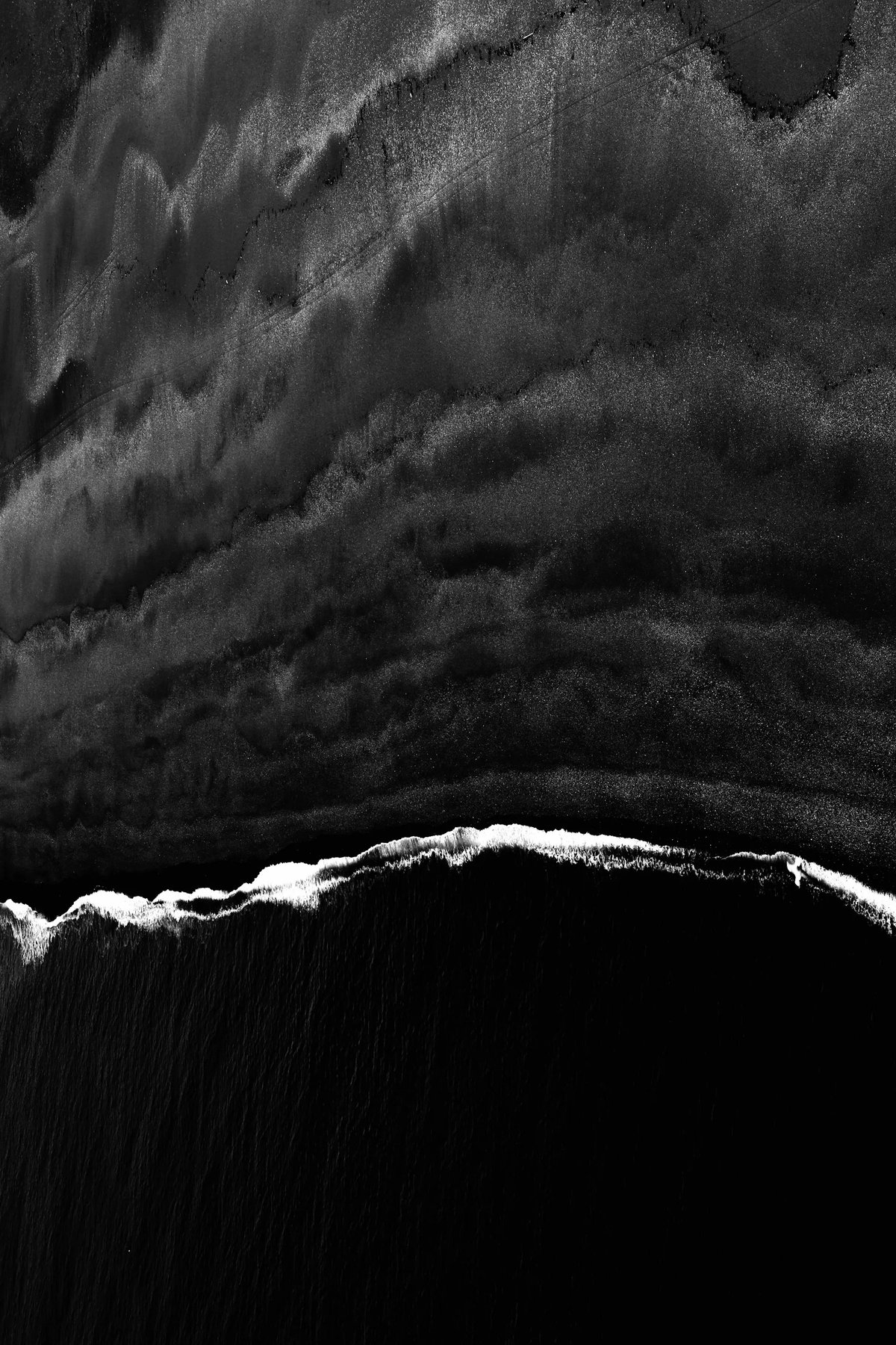 Black and White Beach Scene